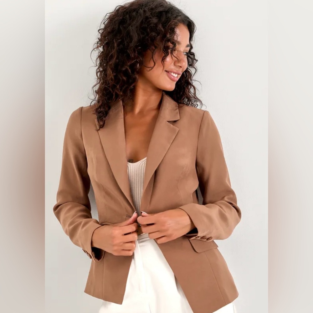 Lulu’s, size S, Officially Poised Brown Lightweight Blazer, NWOT